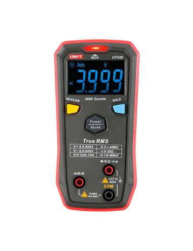 Uni-T UT123D - Multimètre Numérique de Poche True RMS CAT III 600V