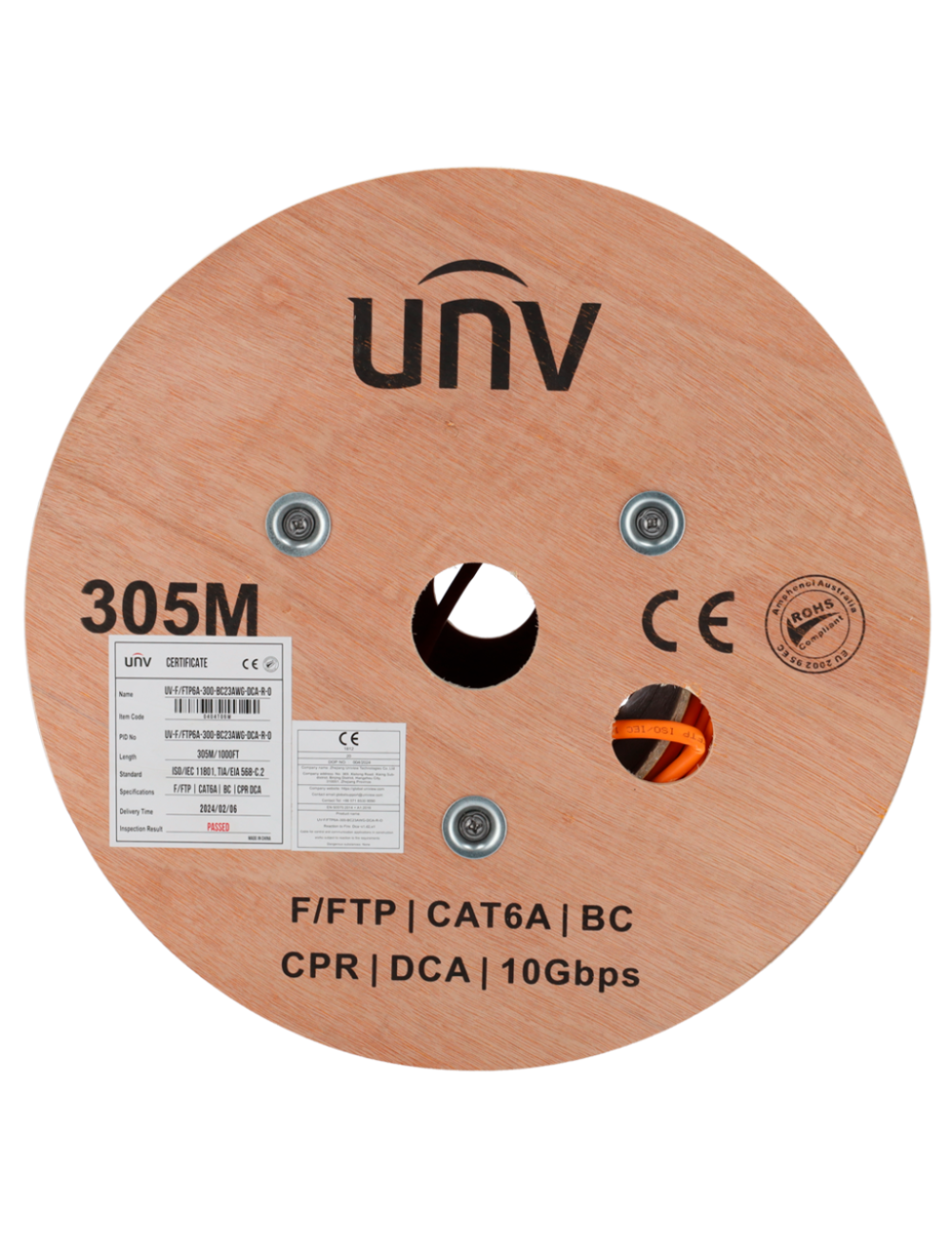 Uniview UV-FTP6A – Câble Réseau Cat6A F/FTP Cuivre 305m