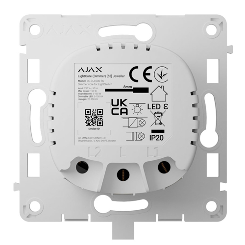 Ajax LightCore Dimmer - Relais pour Interrupteur Variateur Intelligent